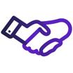 Purple handshake icon