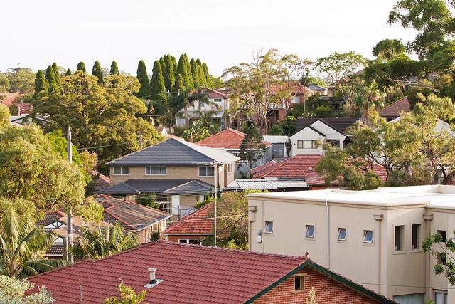 Landscape view of affordable homes in housing crisis.